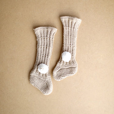 Pom-Pom Knit Bed Socks