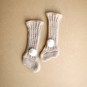 Pom-Pom Knit Bed Socks