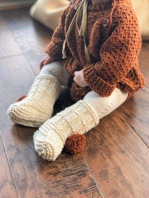 Pom-Pom Knit Bed Socks