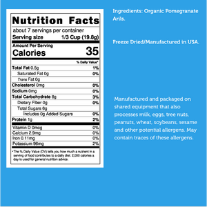 Freeze Dried Organic Pomegranate Arils