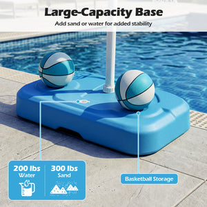 Pool Basketball Hoop Set with 2 Balls and Pump for Water Games