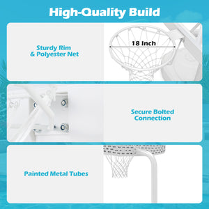 Pool Basketball Hoop Set with 2 Balls and Pump for Water Games