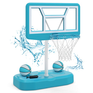 Pool Basketball Hoop Set with 2 Balls and Pump for Water Games