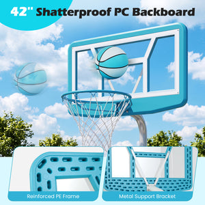 Pool Basketball Hoop Set with 2 Balls and Pump for Water Games