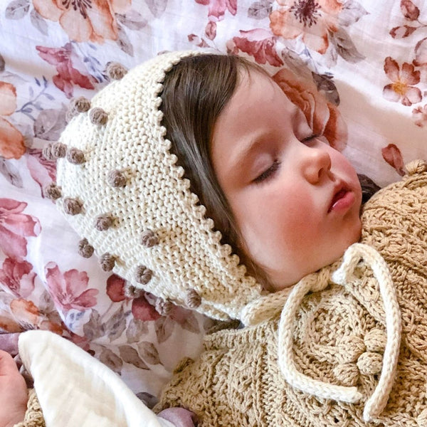 Popcorn Knit Bonnet