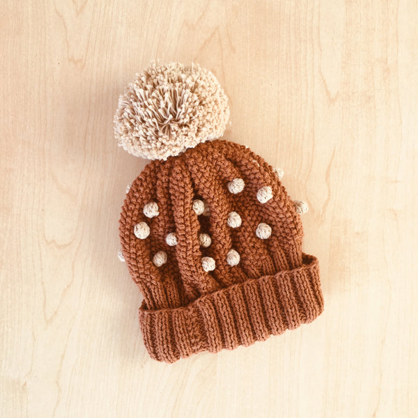 Popcorn Knit Hat - In Stock
