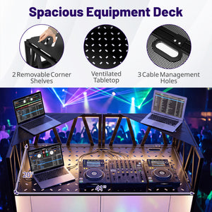 Portable DJ Booth with Black Scrims and Carrying Bag