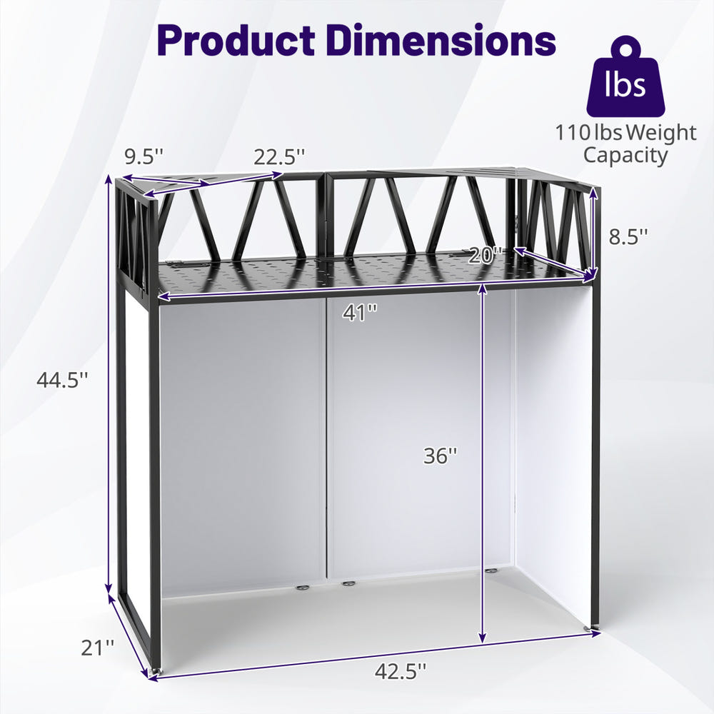 Portable DJ Booth with Black Scrims and Carrying Bag