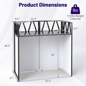 Portable DJ Booth with Black Scrims and Carrying Bag