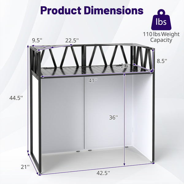 Portable DJ Booth with Black Scrims and Carrying Bag