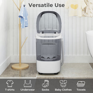 Portable Mini Semi-automatic Washing Machine with Spin Tub and Drain Hose 2.5 kg Capacity