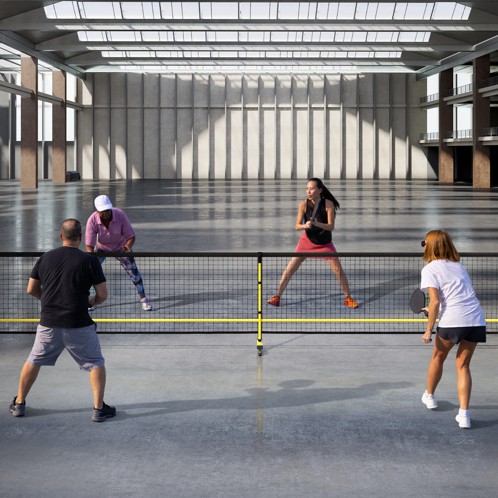 22 FT Portable Pickleball Net with 6 Lockable Wheels and Carry Bag