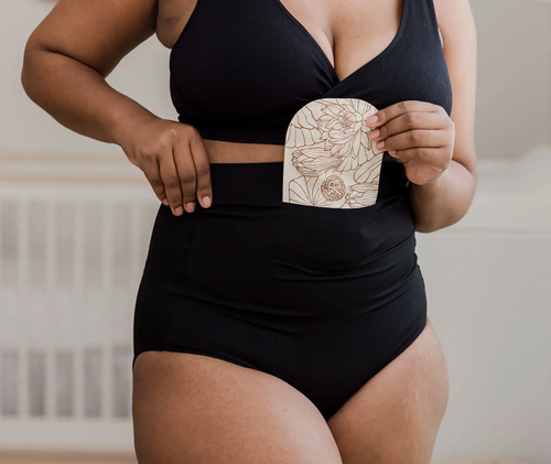 Postpartum recovery underwear with hot/cold gel packs, designed for comfort and support after childbirth.