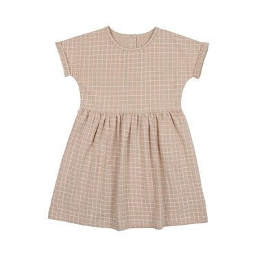 Grid Dress-Sand