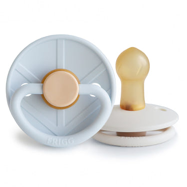 FRIGG Little Viking Natural Rubber Pacifier 2-Pack in soft colors, perfect for soothing babies.