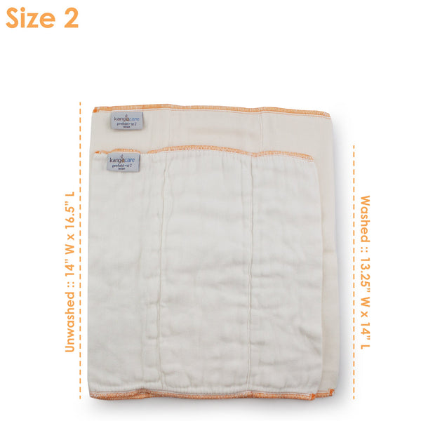 Kanga Care Bamboo Prefold Cloth Diapers (6pk) - Size 2 : Infant