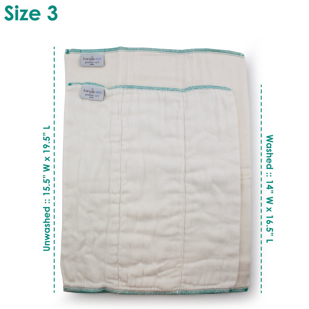 Kanga Care Bamboo Prefold Cloth Diapers (6pk) - Size 3 : Baby