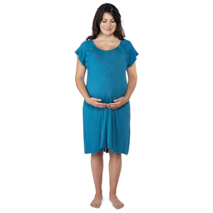 Blue Mommy Labor and Delivery Nursing Hospital Gown