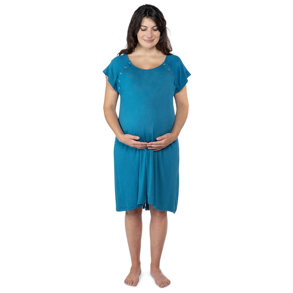 Blue Mommy Labor and Delivery Nursing Hospital Gown