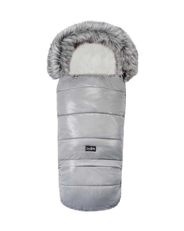Pastel Dark Gray Organic Premium Wool Adjustable Footmuff