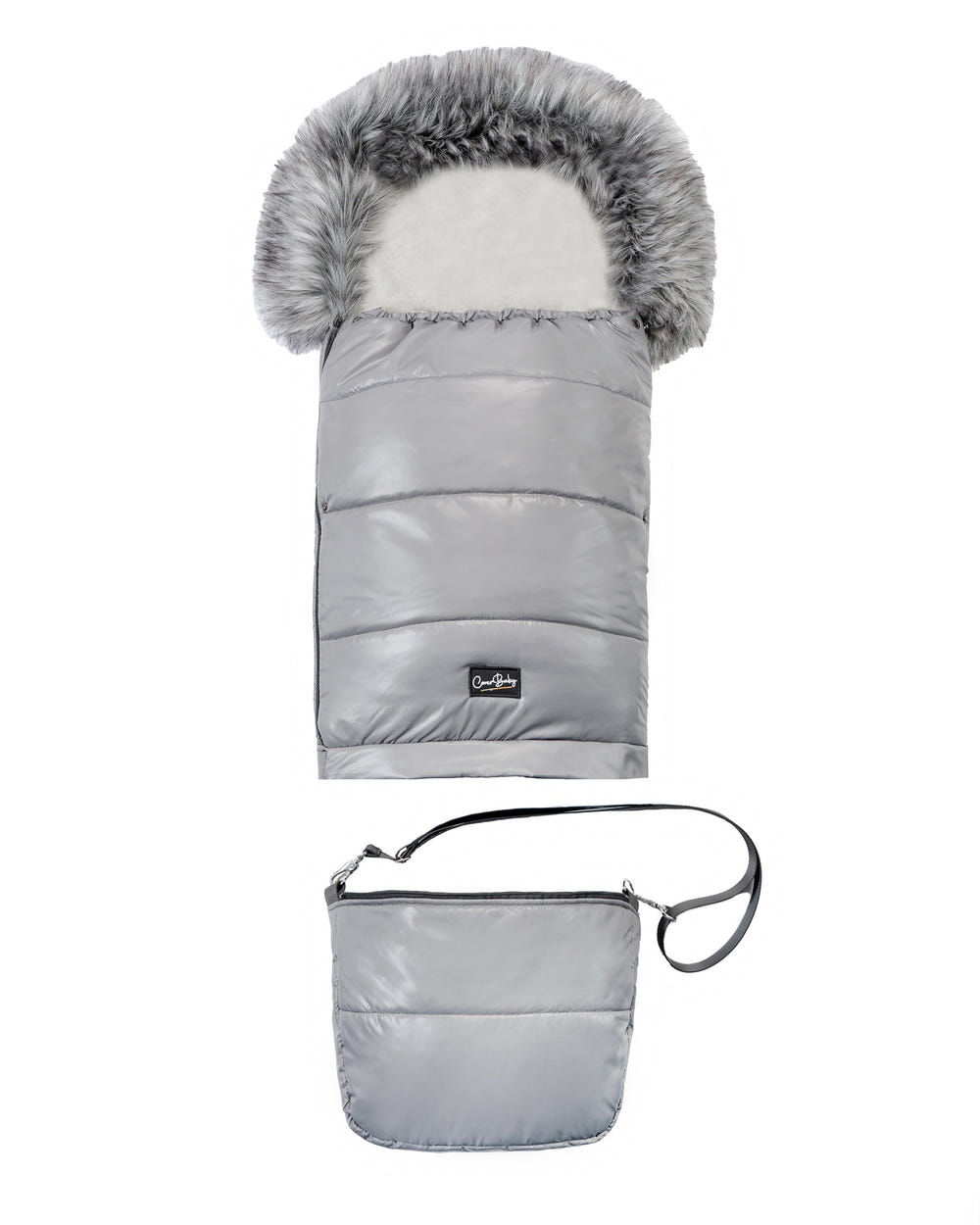 Pastel Dark Gray Organic Premium Wool Adjustable Footmuff