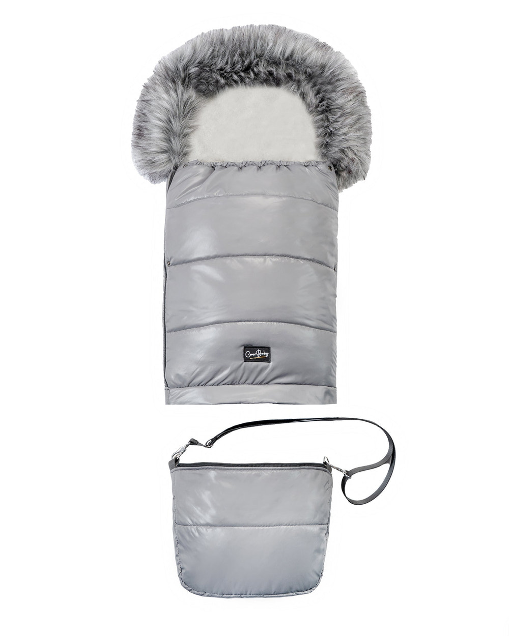Pastel Dark Gray Organic Premium Wool Adjustable Footmuff