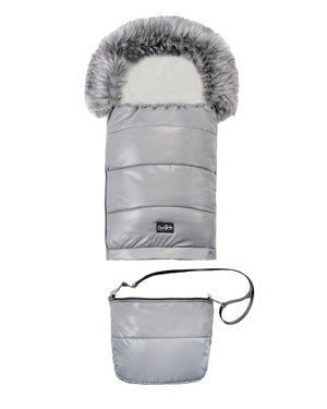 Pastel Dark Gray Organic Premium Wool Adjustable Footmuff