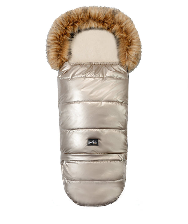 Pastel Gold Organic Premium Beige Wool Adjustable Footmuff