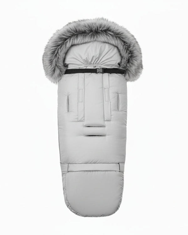 Pastel Gray Organic Premium Gray Wool Adjustable Footmuff