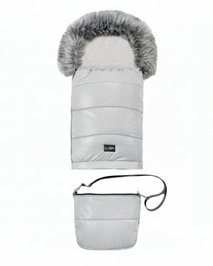 Pastel Gray Organic Premium Gray Wool Adjustable Footmuff