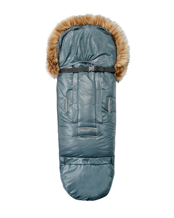Pastel Hunter Green Organic Premium Wool Adjustable Footmuff