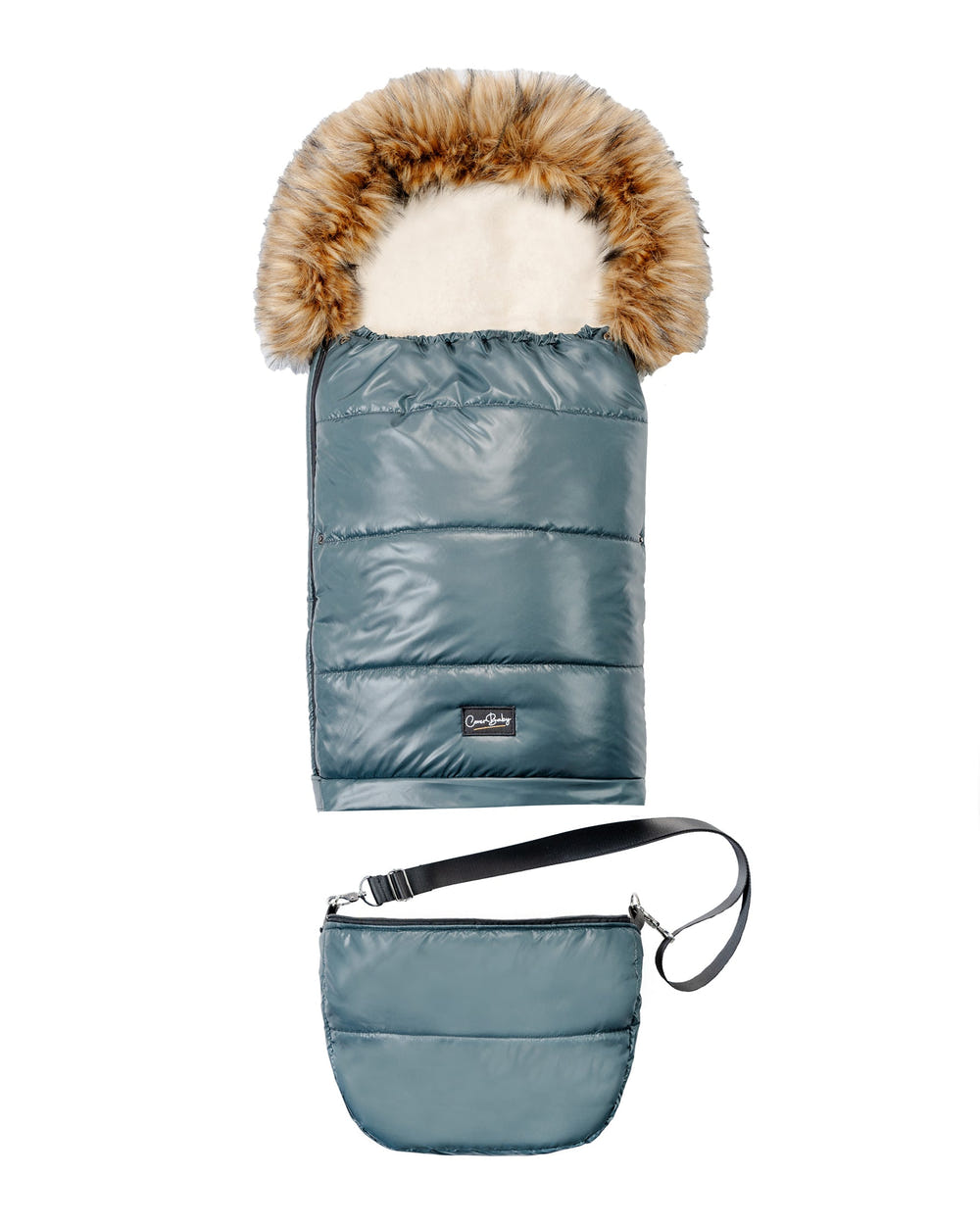 Pastel Hunter Green Organic Premium Wool Adjustable Footmuff