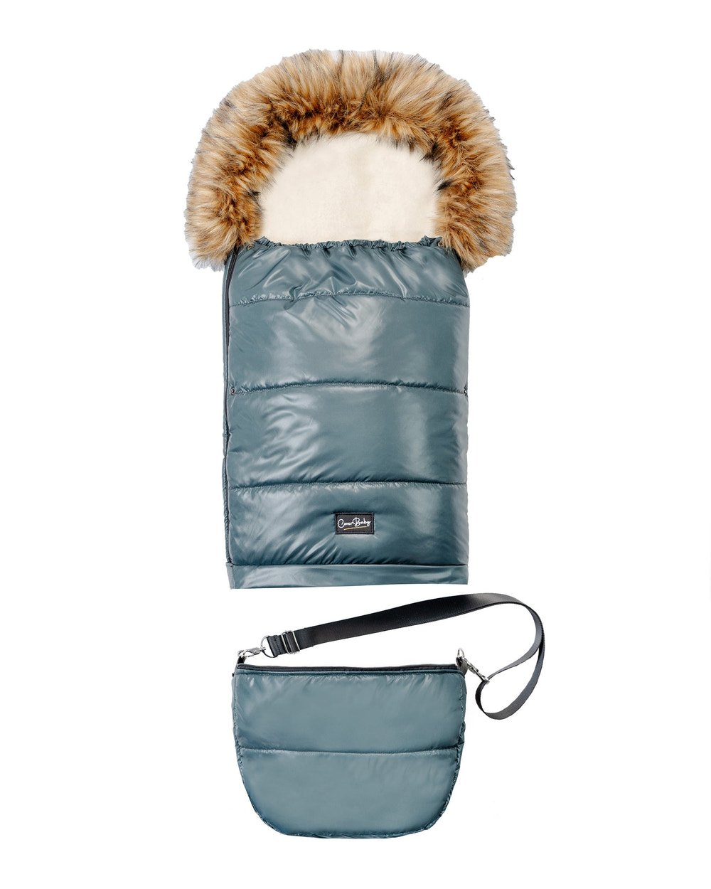 Pastel Hunter Green Organic Premium Wool Adjustable Footmuff