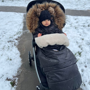 Pastel Dark Gray Organic Premium Wool Adjustable Footmuff