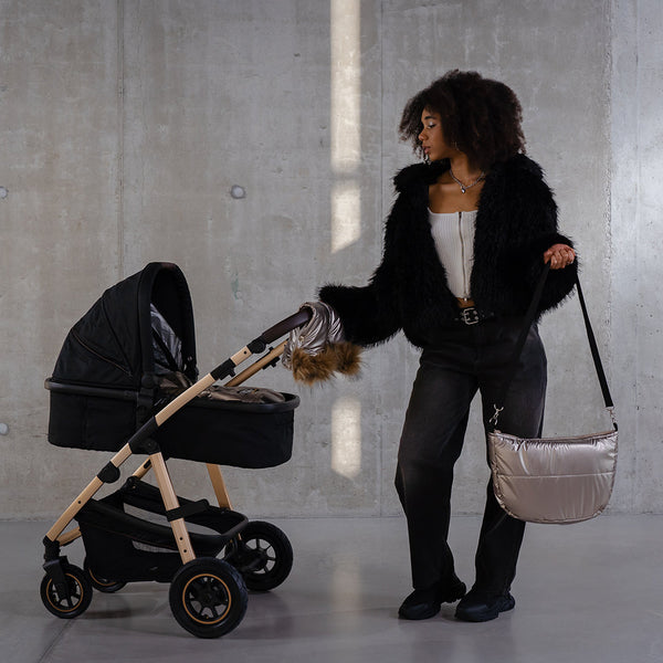 Pastel Gray Organic Premium Gray Wool Adjustable Footmuff