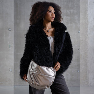 Pastel Navy Organic Premium Beige Wool Adjustable Footmuff