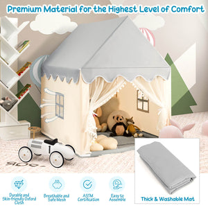 Kids Large Play Castle Fairy Tent with Mat - Indoor & Outdoor