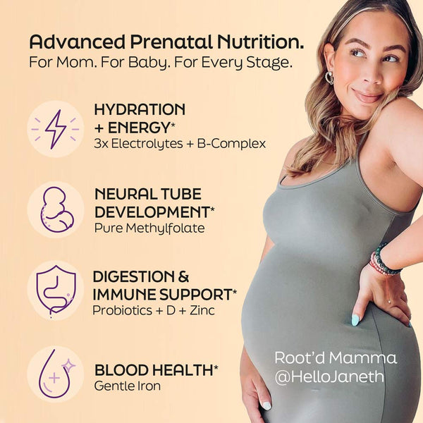 Root'd Essential Prenatal Nutrition + Electrolytes supplement