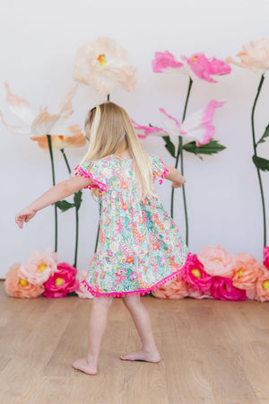 Preppy Petals Pom Pom Dress