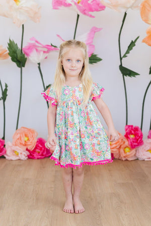 Preppy Petals Pom Pom Dress