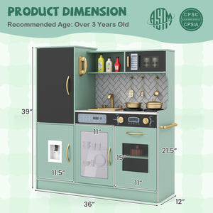 Pretend Play Kitchen with Utensils for Kids Aged 3+ - Realistic