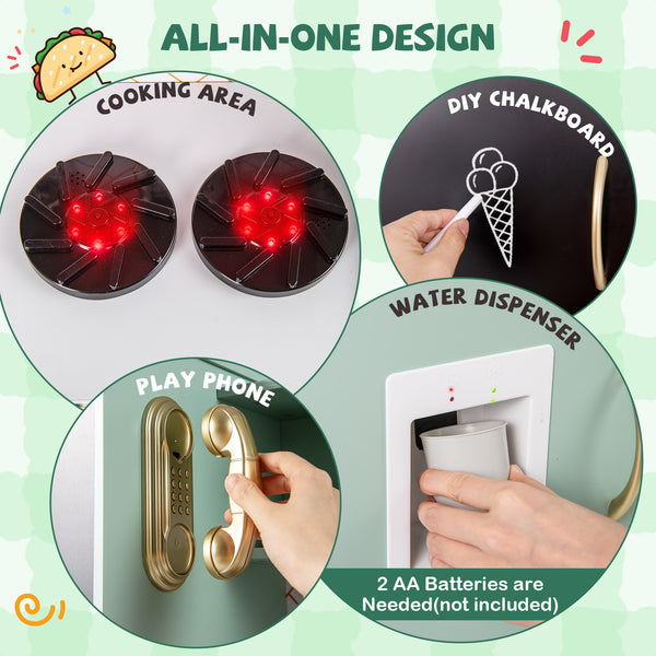 Pretend Play Kitchen with Utensils for Kids Aged 3+ - Realistic