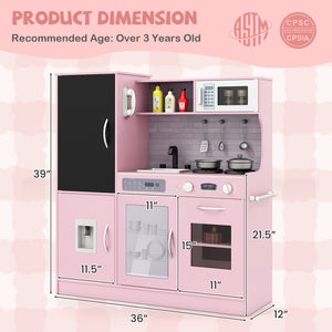 Pretend Play Kitchen with Utensils for Kids Aged 3+ - Realistic