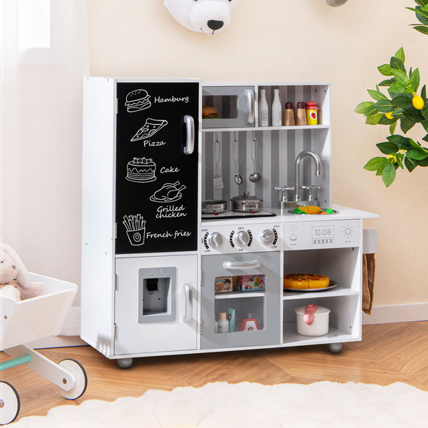 Pretend Play Kitchen for Kids with Real Sounds and Lights