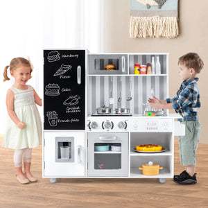 Pretend Play Kitchen for Kids with Real Sounds and Lights