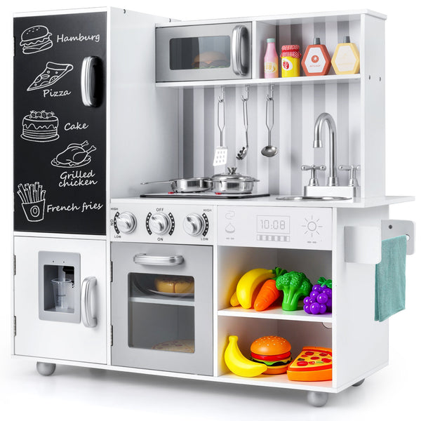Pretend Play Kitchen for Kids with Real Sounds and Lights