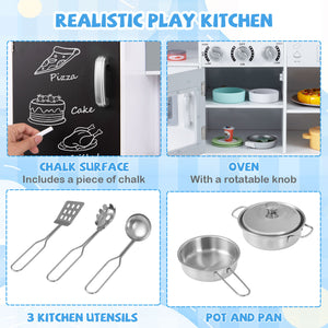 Pretend Play Kitchen for Kids with Real Sounds and Lights