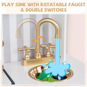 Pretend Play Kitchen for Kids with Real Sounds and Lights