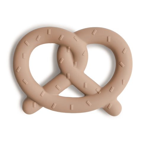 "Soft pretzel teether for babies, perfect for soothing gums and promoting healthy chewing habits."