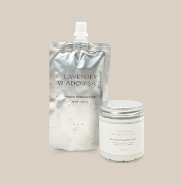 Revitalize Postpartum Cream Refill Pouch for soothing body care after childbirth.